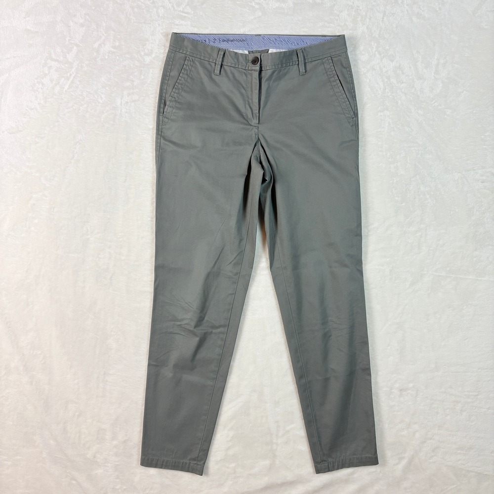 Talbots Girlfriend Chino Women 2 Gray Excellent Stretch Tapered Leg Pants